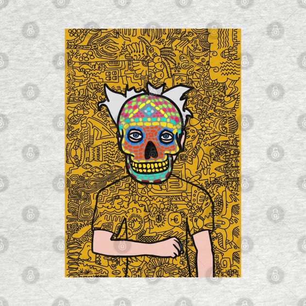 Immerse in NFT Character - MaleMask Doodle with Mexican Eyes on TeePublic by Hashed Art